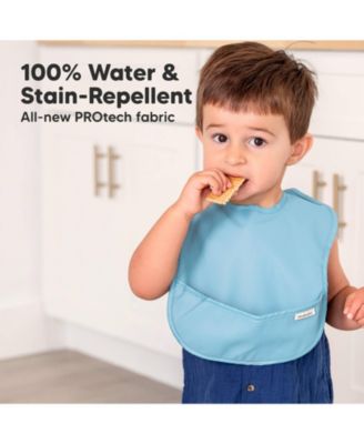 3-Pack Waterproof Baby Bibs for Eating, Lightweight, Mess Proof Toddler Bibs with Food Catcher