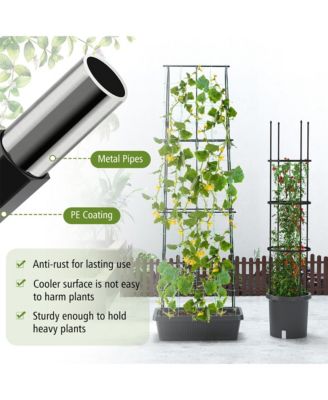 2 Pack Garden Planters w/ Trellis Adjustable Height & Self-watering System 12'' x 58.5''