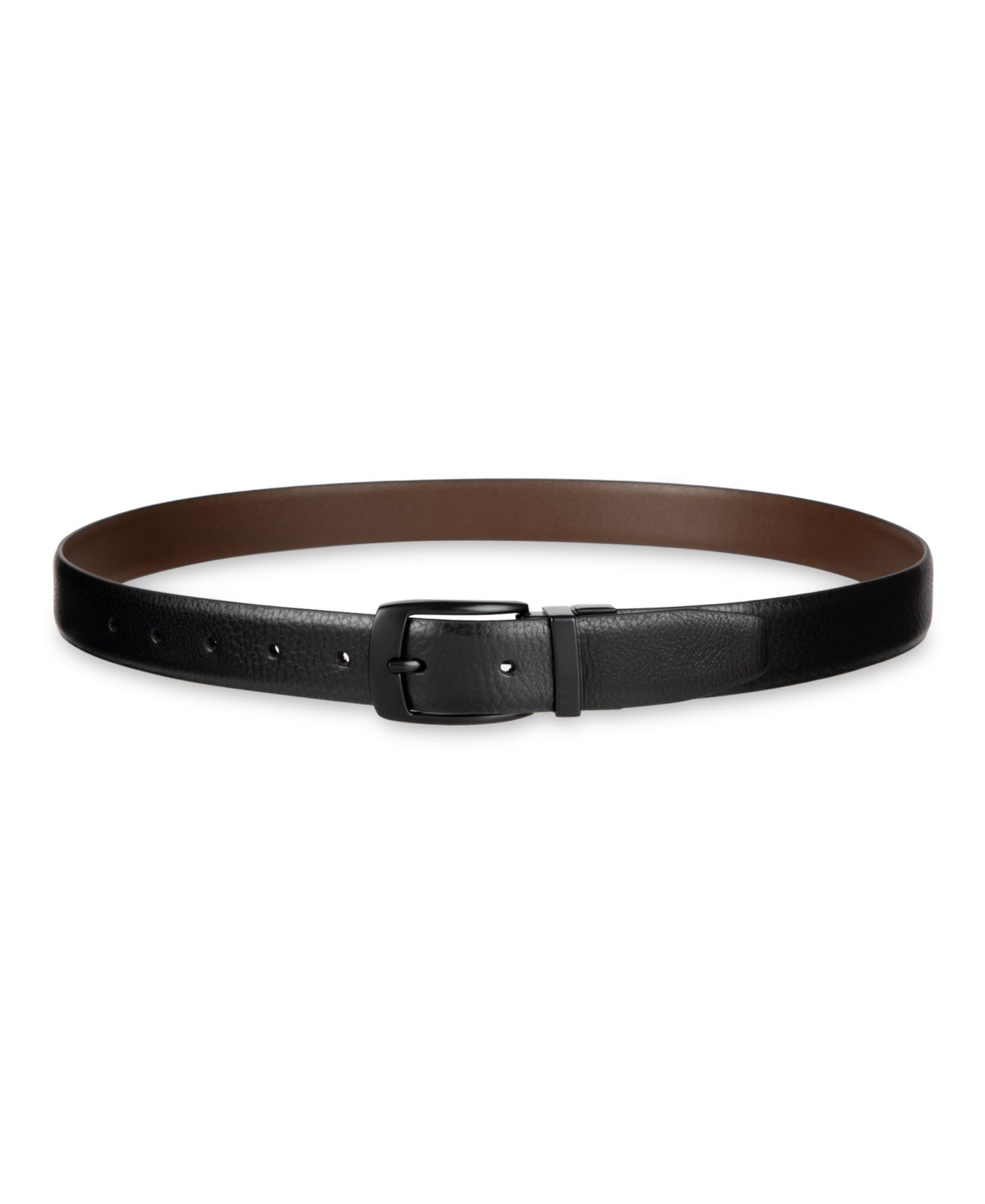 Мужской ремень Alfani Reversible Textured Leather Belt, цвет: Чёрный / Коричневый — фото 3