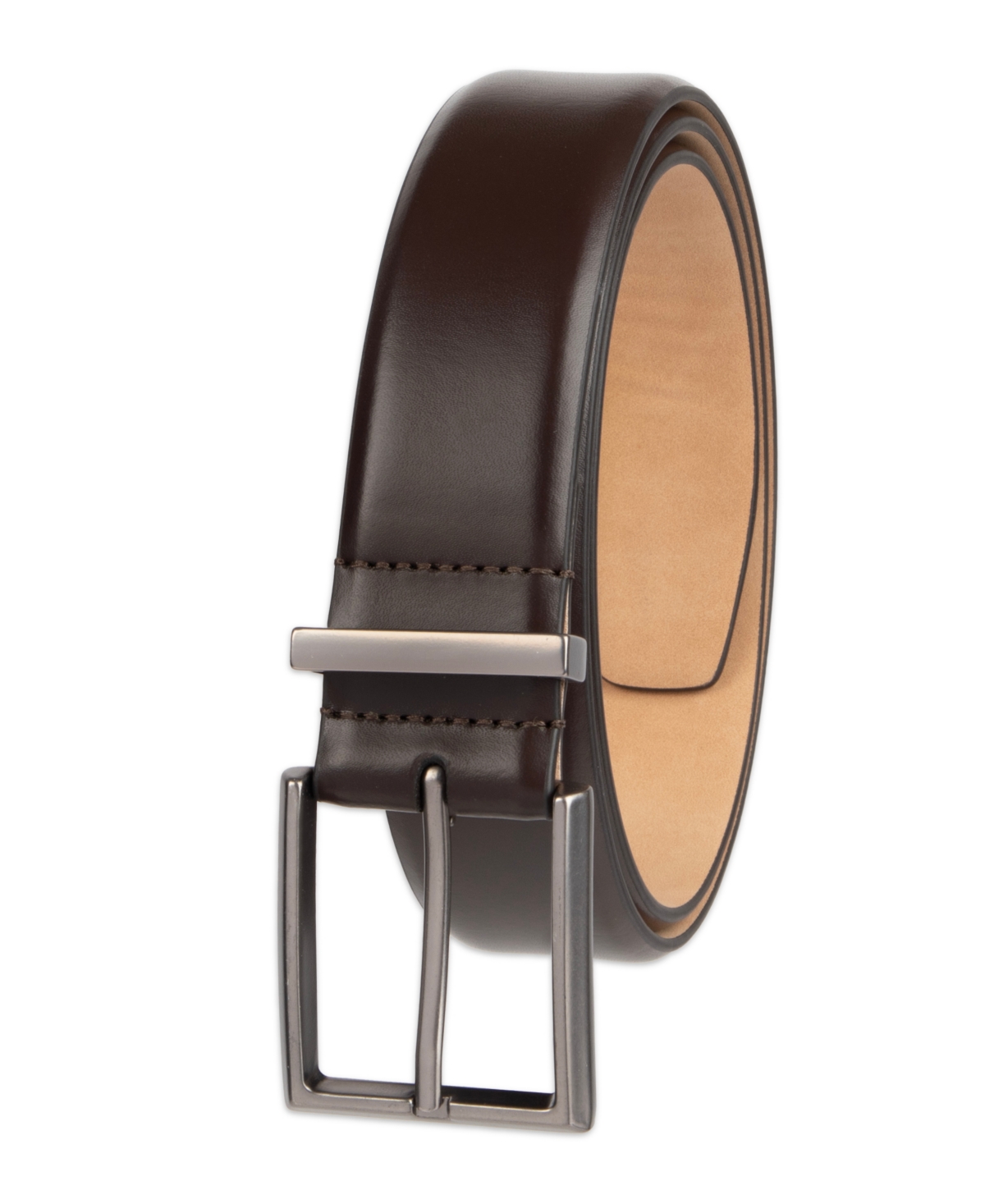 Alfani Men's Square Shaped Buckle Dress Belt, Macy's Exclusive In Brown