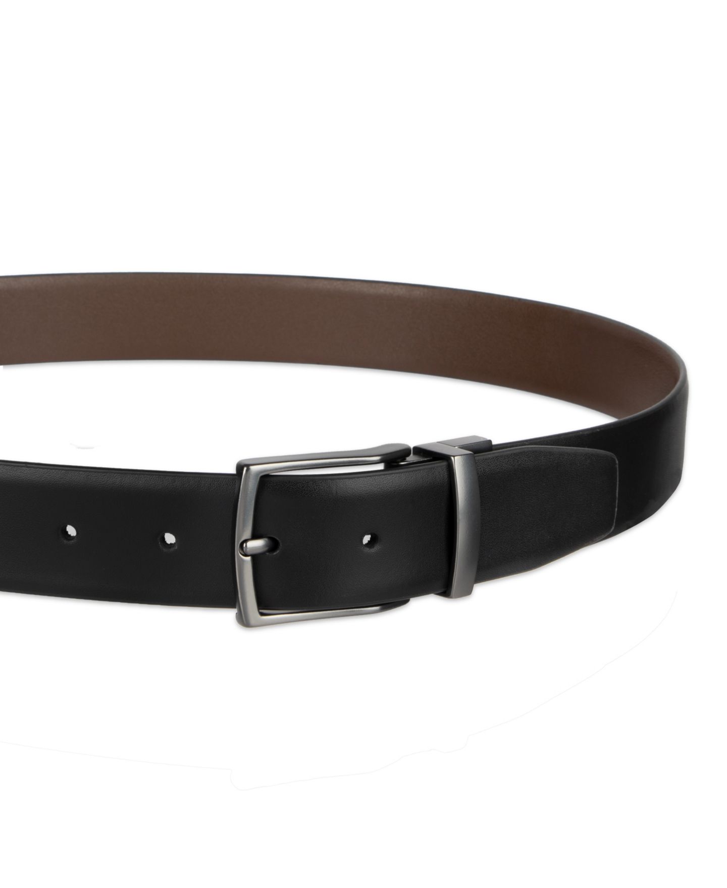 Мужской ремень Alfani 2-In-1 Reversible Leather Dress Belt, цвет: Чёрный / Коричневый — фото 5