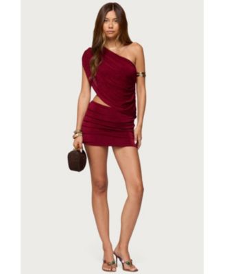 Womens Fiora One Shoulder Cutout Mini Dress