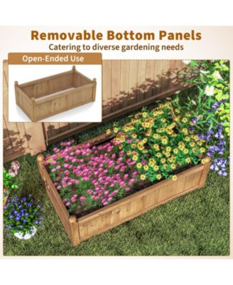 Raised Garden Bed 46'' x 24'' x 16'' Planter Box w/ 4 Drainage Holes for Patio