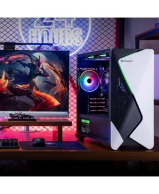 Prebuilt Gaming PC - AMD Ryzen 7 5700G, 16GB RAM, 1TB Gen4 SSD, Radeon Graphics, Windows 11 Home - White & Black Ready for Gaming