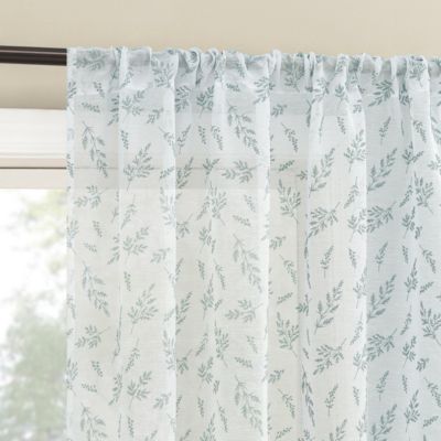 Briarwood Delicate Leaf Textured Sheer Rod Pocket Curtain Panel