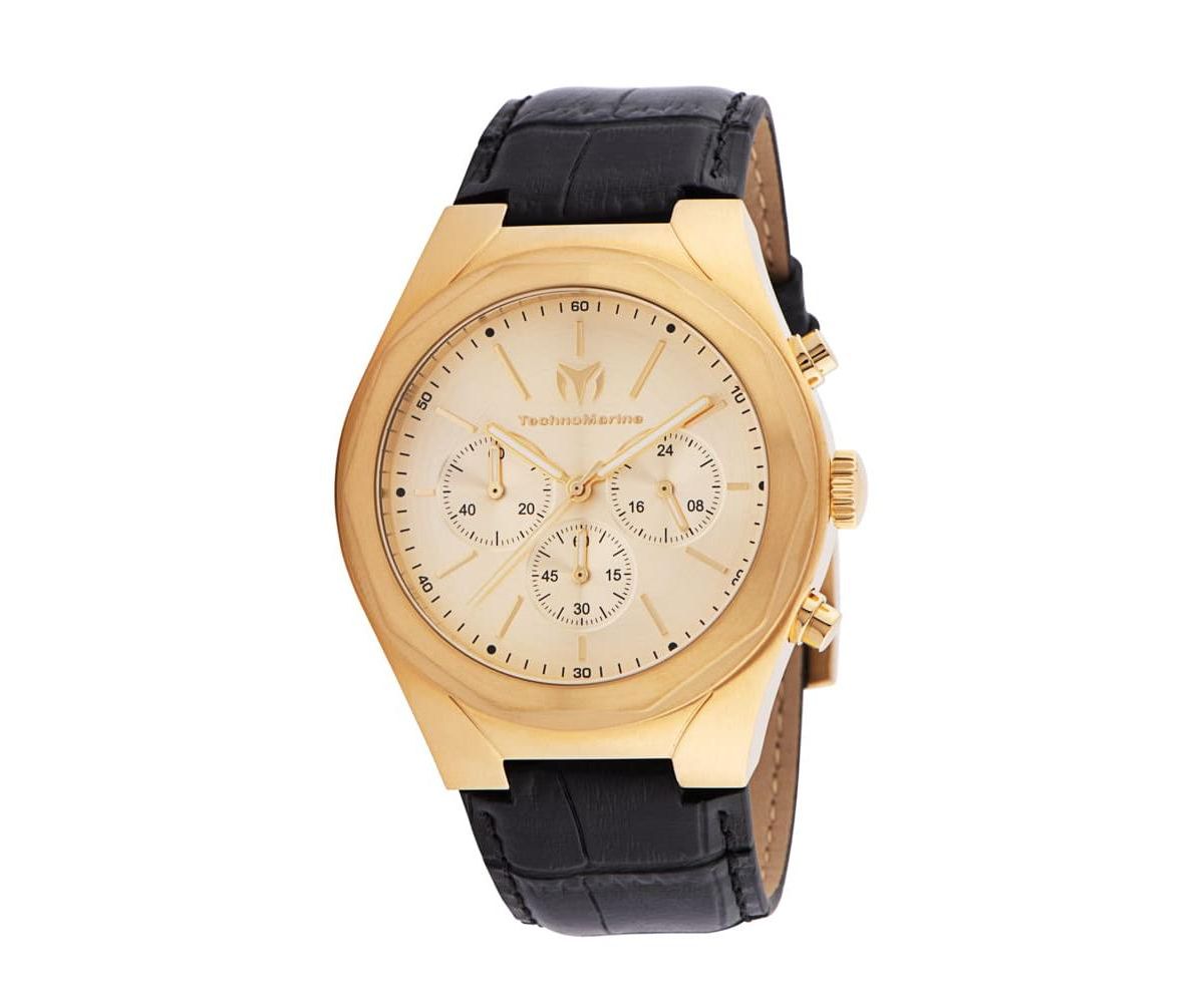 Мужские кварцевые часы MoonSun TM-820011 с золотым циферблатом и 3 стрелками