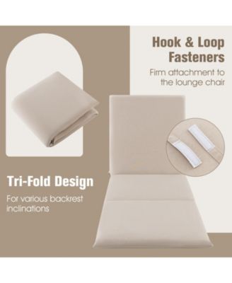 2PCS Patio Lounge Chair Recliner Chair w/ 3-Position Adjustable Backrest & Cushion