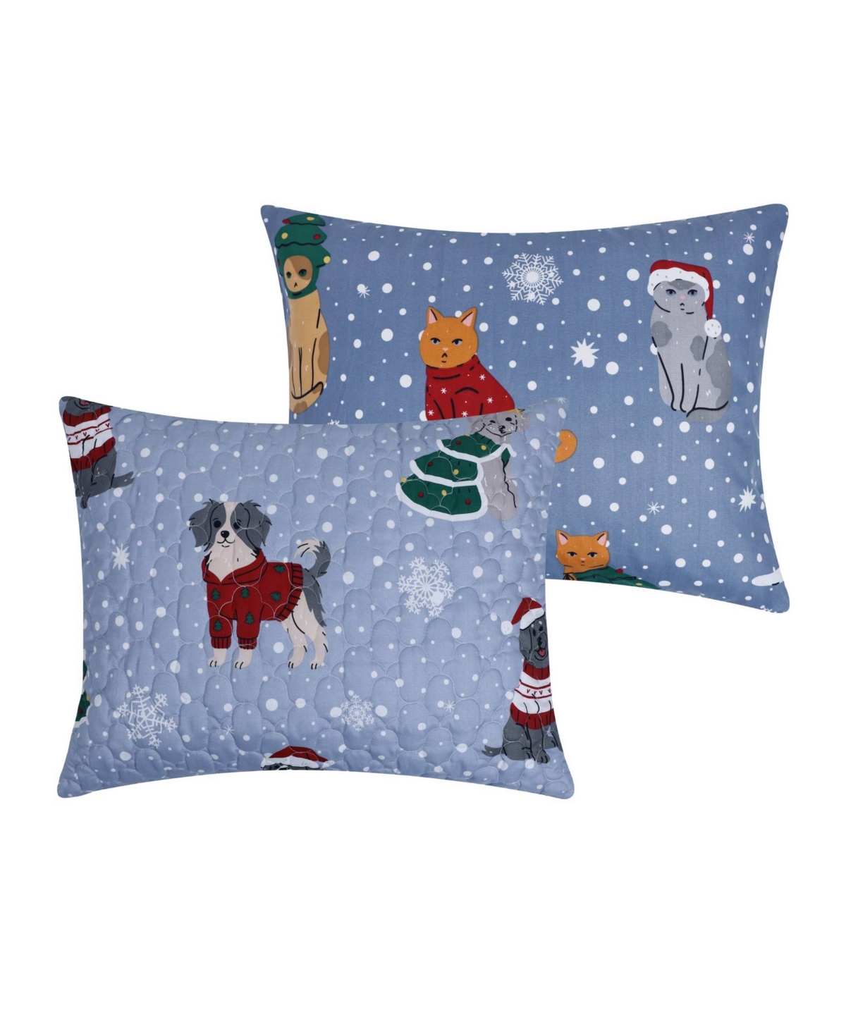 Greenland Home Fashions Winter Whiskers Holiday 2-pc. Quilt Set, Twin In Blue