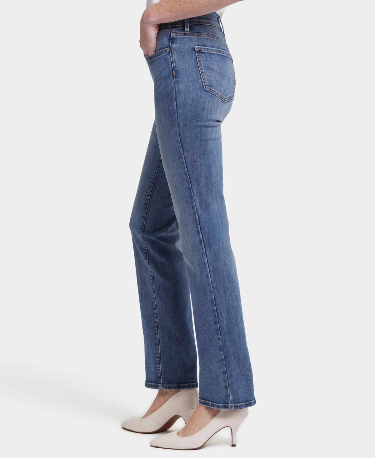 Nydj Petite Marilyn Straight Jeans In Blue