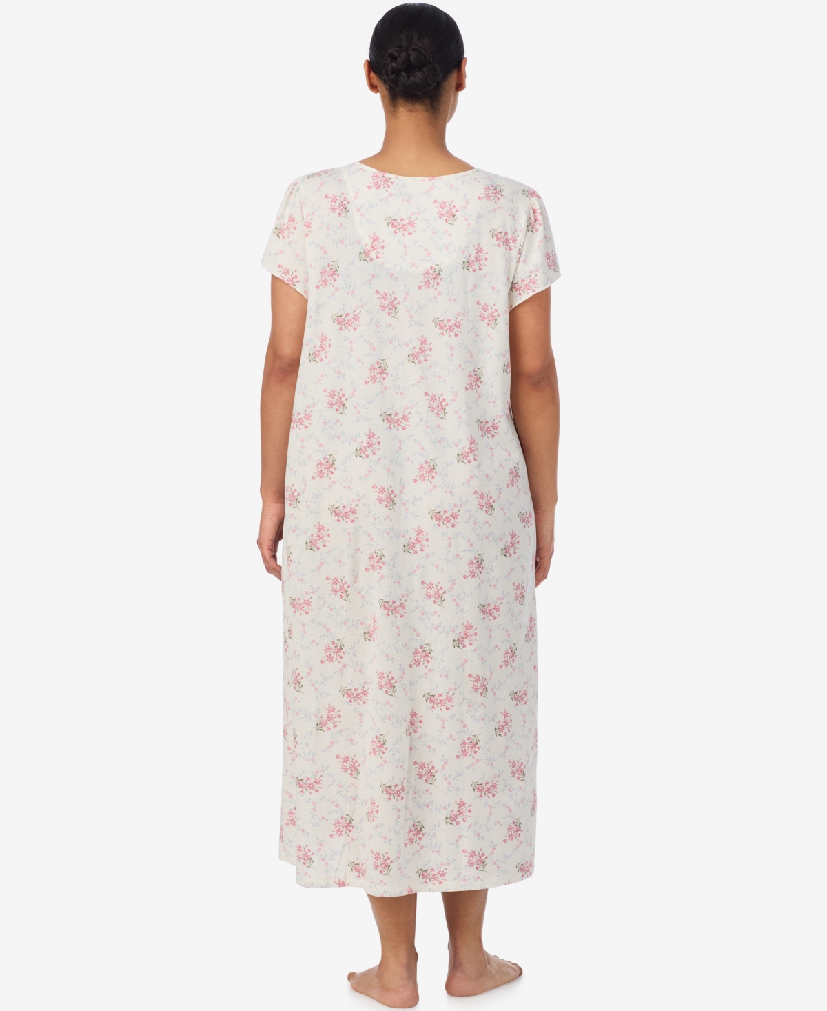 Ralph Lauren Plus Size Flutter Sleeves Ballet Nightgown In White