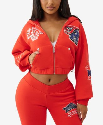 Women's Crystal Patched Zip Hoodie