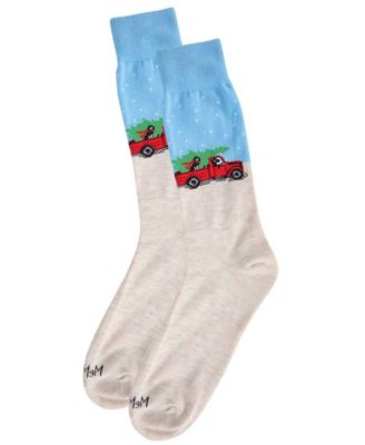 Men's Holiday Pup Pick Up Crew Socks
