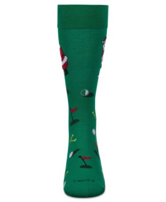 Men's Golfer Santa Holiday Crew Socks