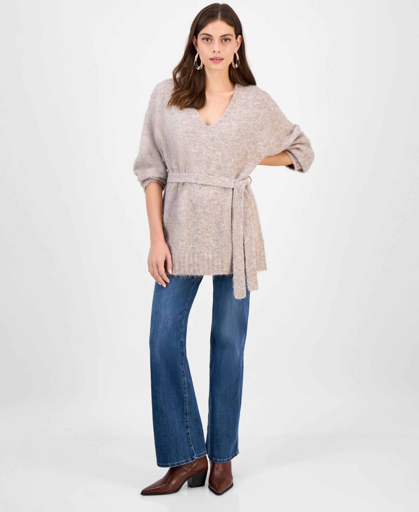 Женские джинсы GUESS Classic Faye High Rise Flare, цвет: Синий туманный варёный — фото 7