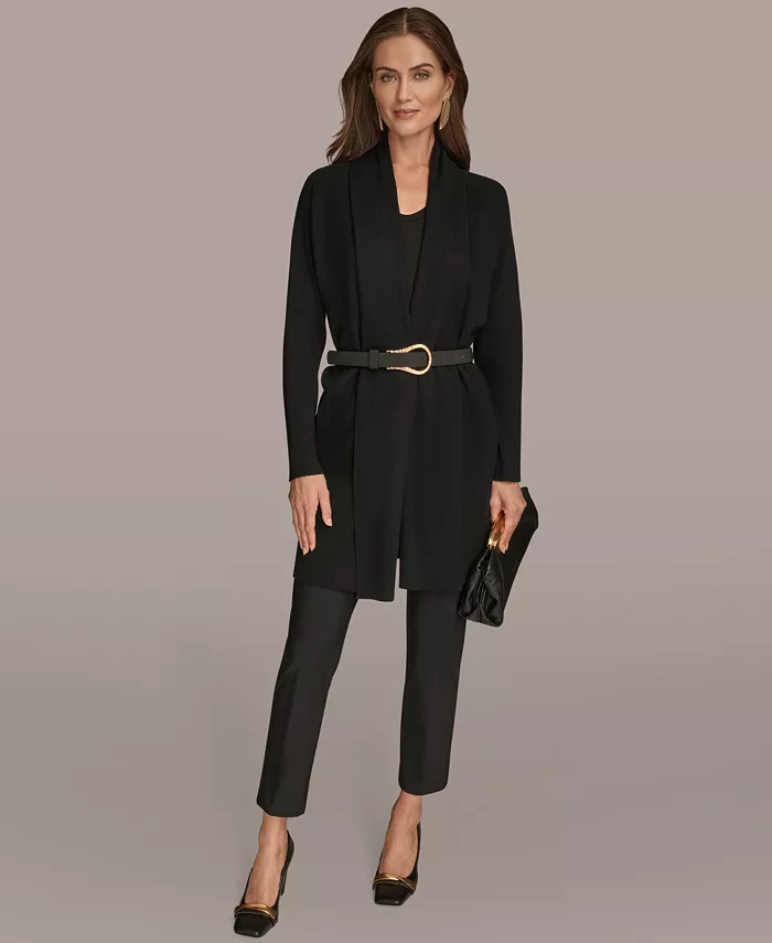 Women's Belted Open-Front Cardigan - thumbnail 10
