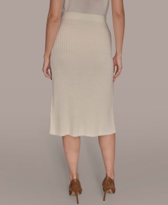 Women's Rib Knit Wrap Midi Skirt