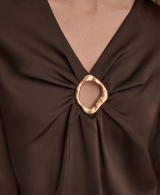 Women's V-Neck Embellished Top