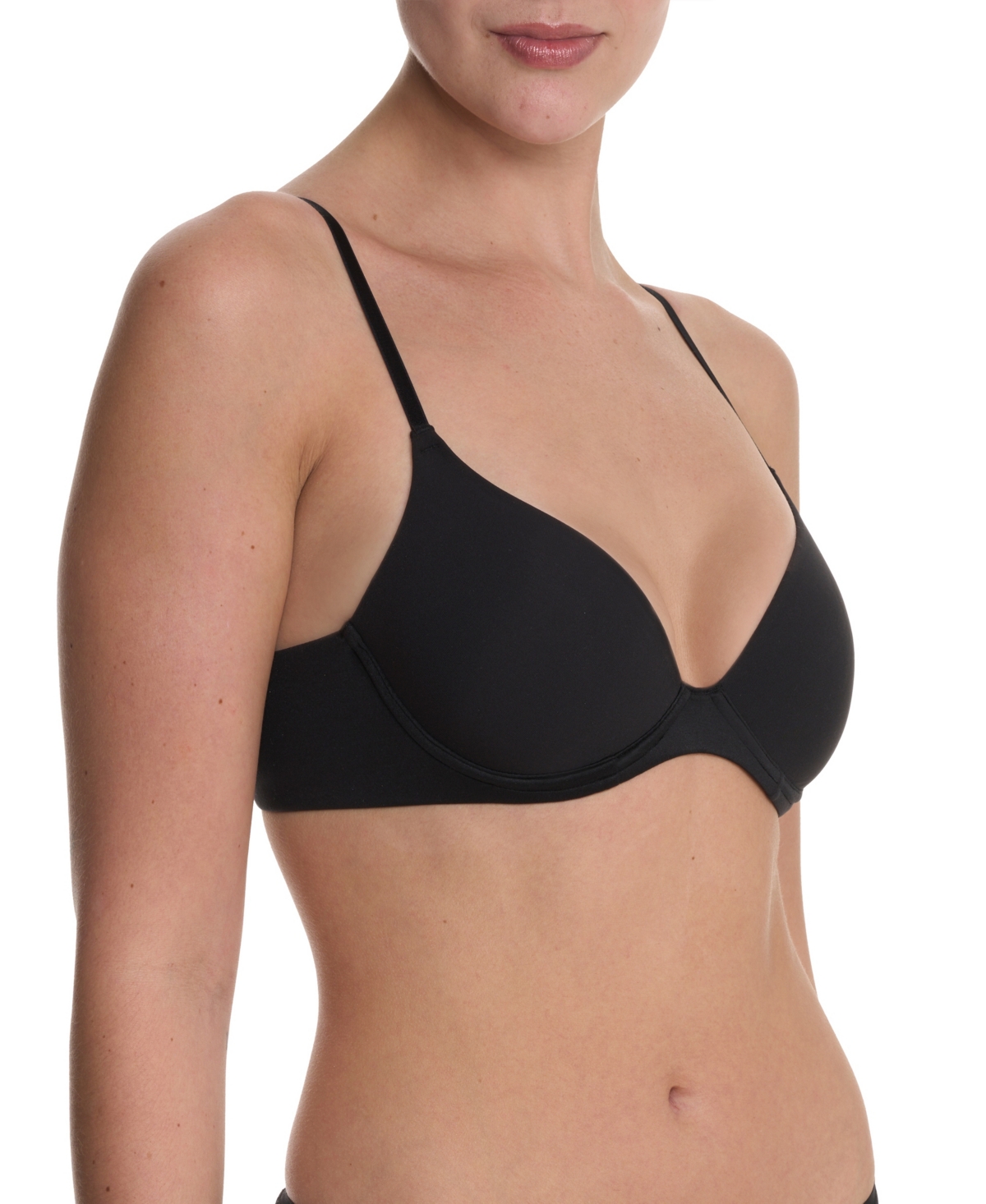 Natori Soft Focus Comfort Underwire Convertible Demi Bra In Black