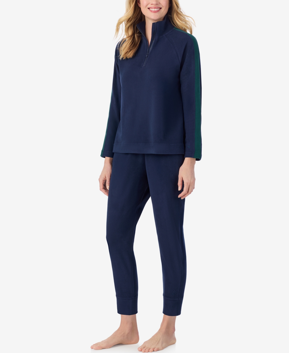 Cuddl Duds X Jennifer Lake Fleecewear With Stretch Half-zip Pullover In Blue