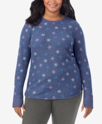 Plus Size Cozy Stretch Thermal Crew Neck Top