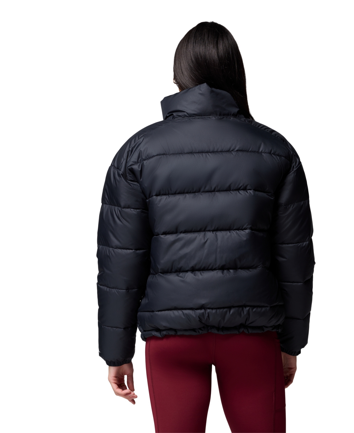 Columbia Women's Pike Lake High Neck Collared Puffer Jacket In Black