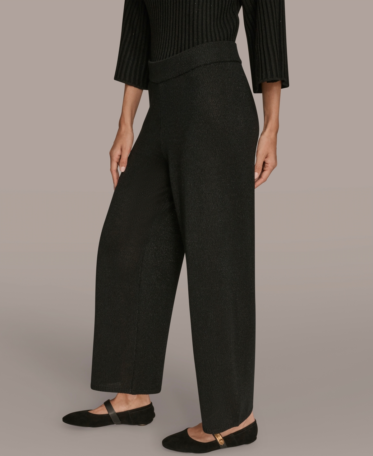 Donna Karan Women's Pull-on Sweater Pants In Black