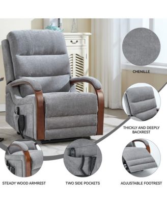 1 PC Solid Wood  Dual Motor Power Lift Recliner with Massage & Heat Sofa