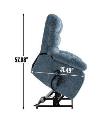 Oversized Chenille Power Lift Chair with Massage & Heat, Dual Motor Electric Recliner, Infinite Position