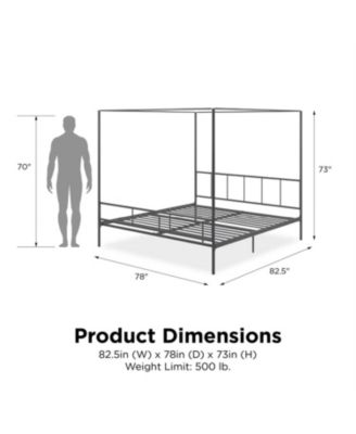 Metal Canopy Bed Frame with Headboard and Footboard, Sturdy and Stylish Design