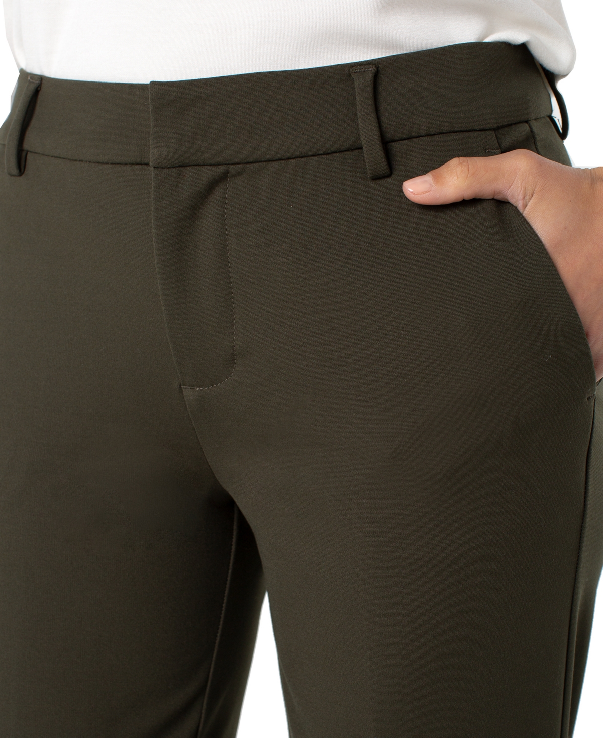 Liverpool Los Angeles Petite Kelsey Straight Pants In Brown