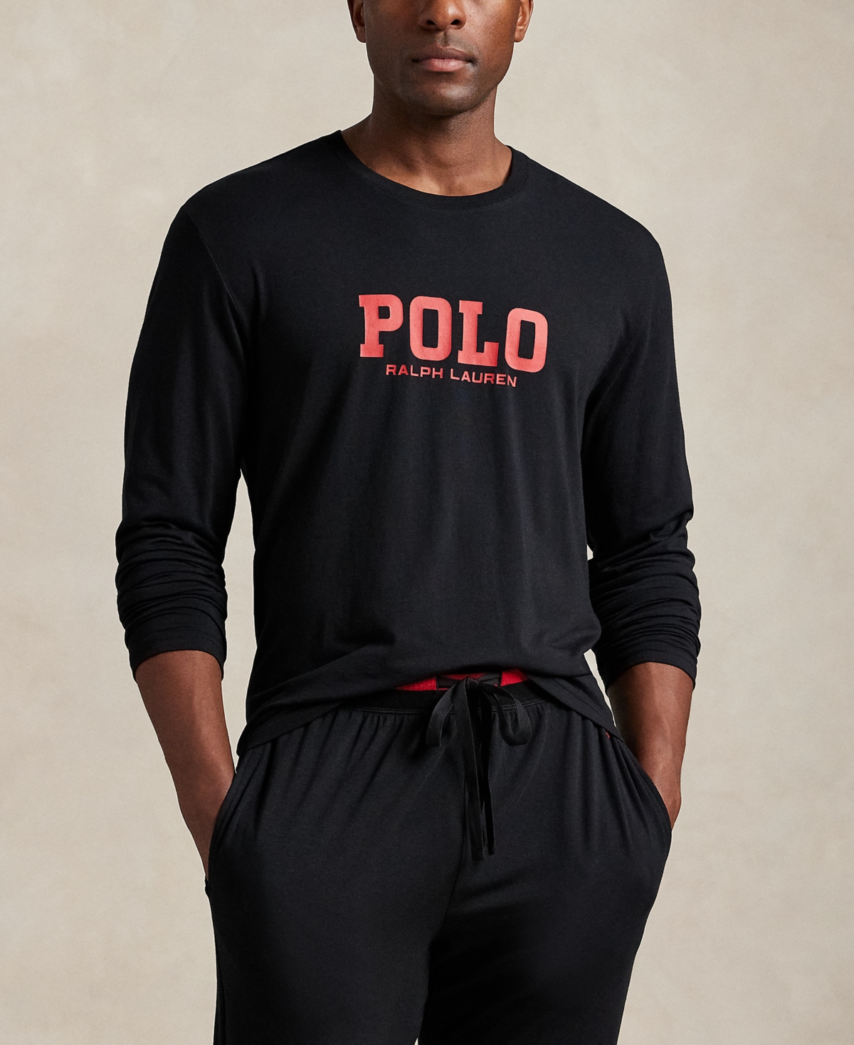 Polo Ralph Lauren Men's Long Sleeve Pajama Top In Black