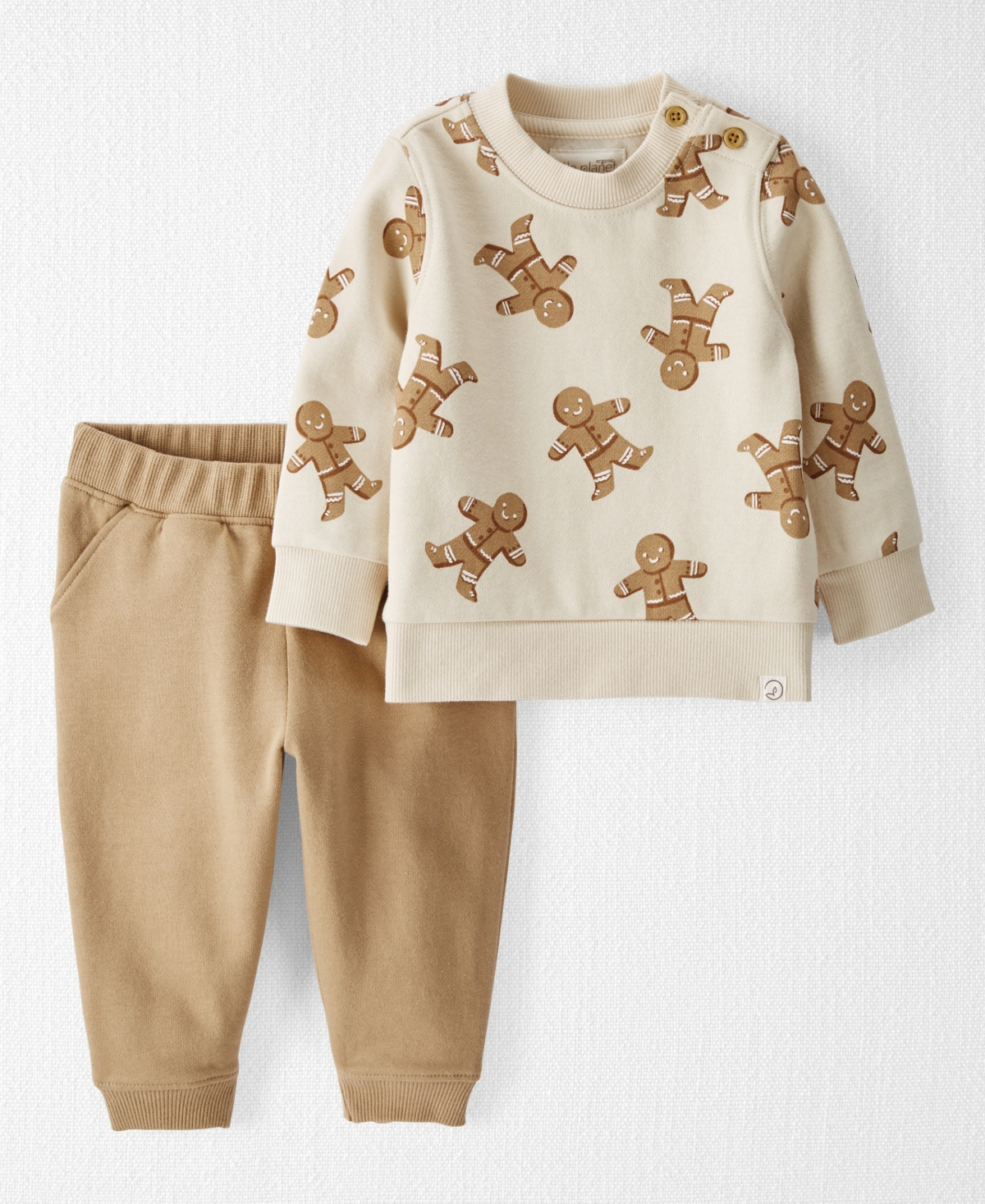 Carter's Little Planet By  Baby Boys Or Baby Girls Gingerbread Man Sweater And Pants, 2-piece Set In Brown