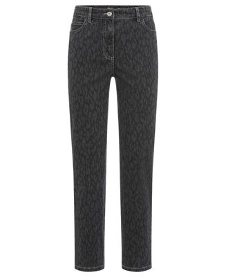 Mona Fit Slim Leg Leopard Print Pant