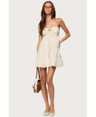 Womens Safie Strapless Tiered Mini Dress
