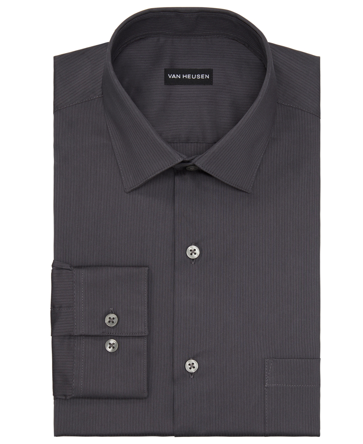 Van Heusen Men's Regular Fit Everyday Defense Dress Shirt In Black