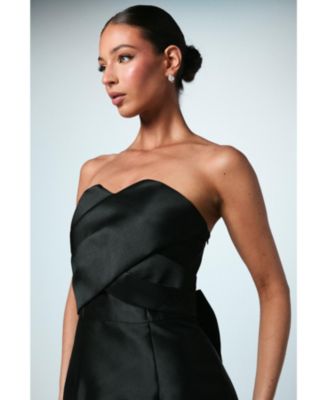 Women's Bandeau Twill Bow Back Bridesmaids Dress