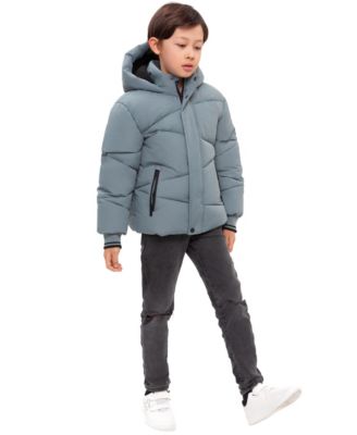Boys Cozy Grid Puffer Jacket