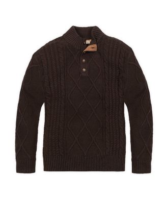 Men's Organic Mock Neck Cable Sweater
