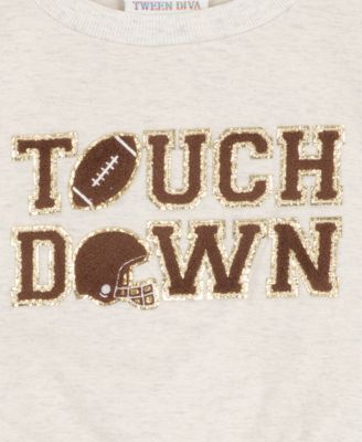 Big Girls' Touch Down Sweatshirt with Fold Over Skort, 2 pc