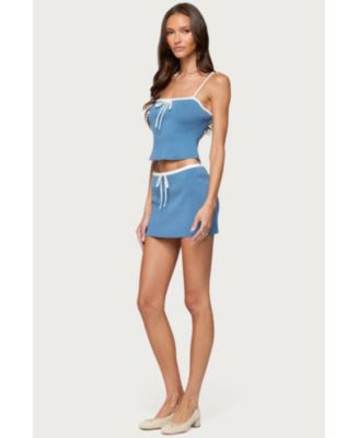 Womens Pheobe Contrast Knit Mini Skirt