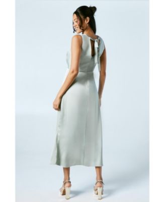 Women's Satin Bridesmaids Midi Dress