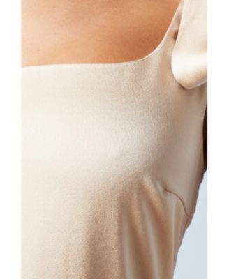 Women's Satin Midi Bridesmaid Dress