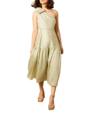 Bow Shoulder Detail Midi Dress