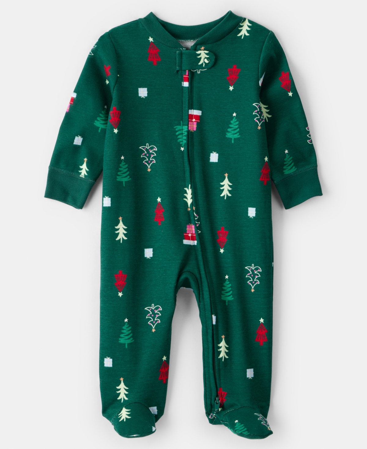 Carter's Baby Boys Or Baby Girls Christmas Tree Print Zip-up Sleep And Play Coverall In Multi