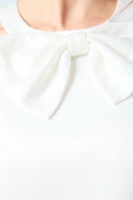 Women's Sequin Bow Shift Bridal Mini Dress