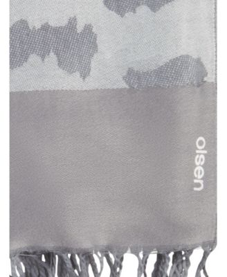 Large Abstract Leo Scarf with Fringe