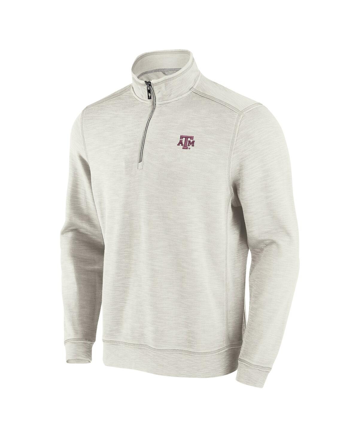 Tommy Bahama Men's Cream Texas Rangers Sport Tobago Bay Tri-blend Half-zip Sweatshirt In Neutral