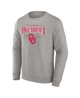 Men's Gray Oklahoma Sooners True Classics Act Fast Fleece Pullover Sweatshirt