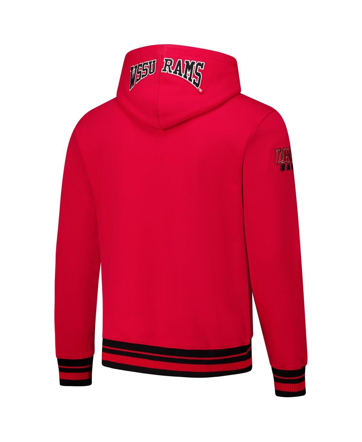 Pro Standard Men's Red Winston-salem State Rams Crest Pullover Hoodie In Multi