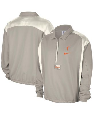 Women's Gray WNBA Basketball Fleece Quarter-Zip Performance Pullover Sweatshirt